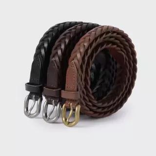 MEEBE0Z67 무신사 스탠다드 우먼 우먼즈 레더 위빙 씬 벨트 15mm 4862777