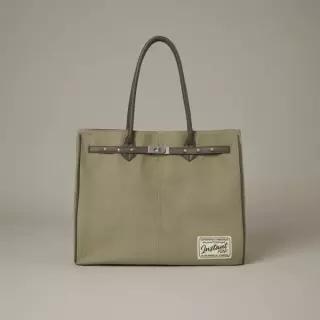 INSTANTFUNK OVERSIZED CANVAS TOTE BAG - OLIVE