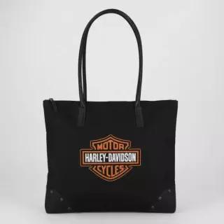 HARLEY-DAVIDSON 바앤실드 로고 플랫 토트백