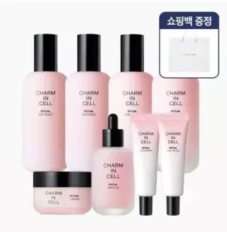 [참존][본사직영] 참인셀 리추얼 8종 (소프너2+에멀젼2+앰플1+크림1+아이크림2)+쇼핑백