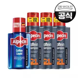 카페인 샴푸 C1 (모발 강화) 375ml X 3 + 리퀴드 헤어토닉 200ml