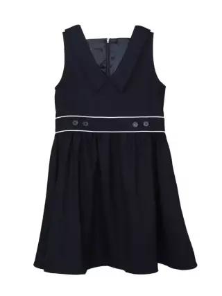 MARNI KIDS 블랙 브이넥 플리츠 원피스