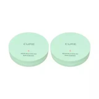 김정문알로에 큐어 아쿠아 마일드 쿨링 선쿠션 25g(SPF50+) 본품 2개 Ss