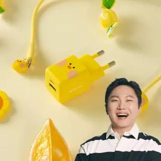 보바 라인프렌즈 25W PD GaN 멀티 초고속 충전기 옐로우