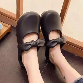 리본 슬리퍼 둥근코 둥근코