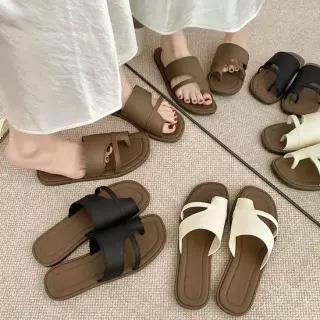모던 크로스 루프 스트랩 슬리퍼 여성 크로스