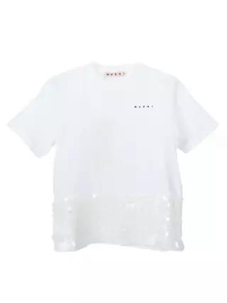 MARNI KIDS 로고 프린팅 시퀸 장식 반팔 티셔츠