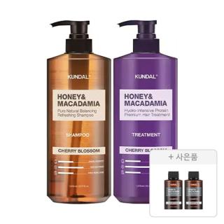 쿤달 네이처 샴푸 체리블라썸 1058ml, 1개+트리트먼트 체리블라썸향 1058ml, 1개+증정(화이트머스크 샴푸 100ml, 2개)