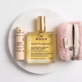 눅스 [단독] 윌 프로디쥬스 멀티오일 50ml + 스틱레브르 립밤4g + 클램핑크파우치 (플로럴/드라이)