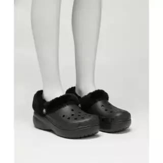 클래식 플랫폼 퍼즈 라인드 클로그 - 블랙 212854-001 -