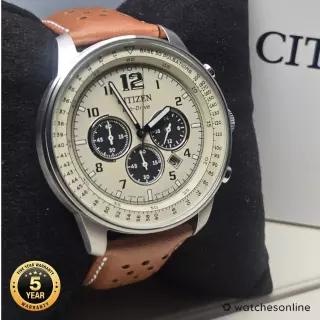 Citizen 신상 시티즌 남성용 CA4500-08X 에코드라이브 크로노그래프 스테인리스 스틸 가죽 시계 712183