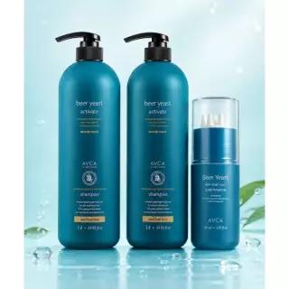 매장정품 AVCA 맥주효모 탈모 두피케어 세트[샴푸 1000ml 2개 + 헤어앰플 100ml 1개]