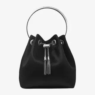 봉봉 링 탑 핸들 드로우스트링 숄더백 BONBON FUQBLACK SILVER