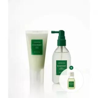매장정품 AROMATICA [두피케어세트] 로즈마리 스크럽+루트인핸서 세트 (여행용 샴푸 증정)