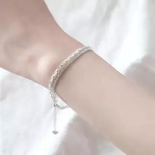 [룽스_6901]92.5 Silver 스퀘어 체인 여성팔찌 6줄