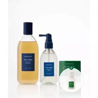 매장정품 AROMATICA 지성 두피 케어 세트 (티트리 샴푸 400ML토닉 100ML드라이 파우더 10G) (여행용 컨디