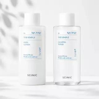 싸이닉 SCINIC 더 심플 대용량 카밍 토너 300ml 2개 + 로션 300ml 2개_톤업 선크림 2g6매