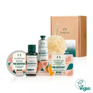 매장정품 THE BODY SHOP 핑크 그레이프후룻 4종 선물세트 (샤워젤+바디버터+핸드크림+비누) (888251)
