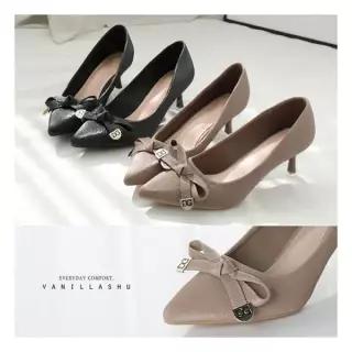 바닐라슈 키아노 링클소프트 리본 코팅굽 미들힐 펌프스6cm 3630546