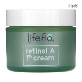 [아이허브] Life-flo 레티놀 A 1% 고급재생크림 50ml, 건성피부 녹차 시어버터