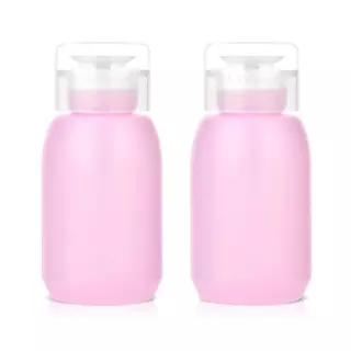 MEKK 아세톤 푸시다운 펌프 디스펜서 200ml 2개 세트 네일 폴리시 리무버 안전 잠금식 병 누수 방지 원터치