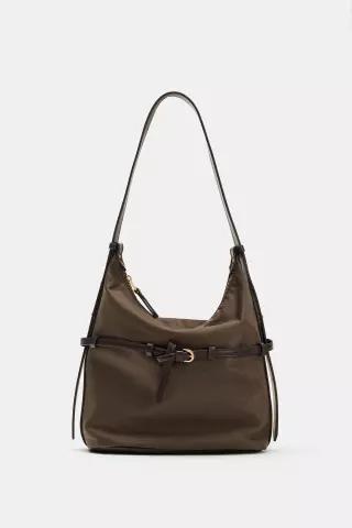 ZARA 버클 디테일 숄더백 - 브라운 6827/710/700 115130