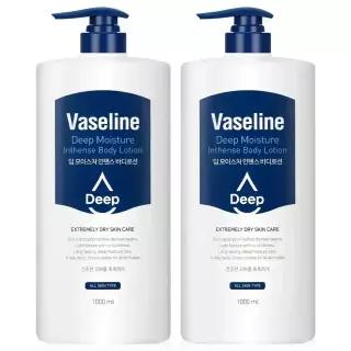 바세린 딥 모이스처 바디로션 1000ml 2개 대용량 고보습 바디크림