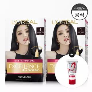 [2개]엑셀랑스 크림 염색약 11종 택 (증)데일리 손상 헤어팩 50ml