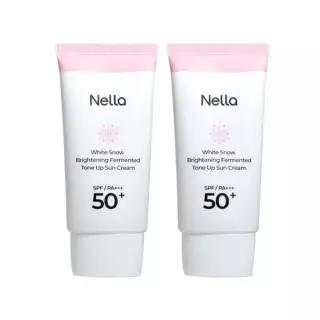 NELLA 하얀눈 광채 발효 톤업 선크림 50g 2개
