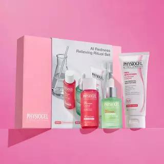 [쇼핑백 증정] 피지오겔 AI 레드수딩 붉은기 케어 루틴 선물세트 (리페어 크림 100ml+에센스 50ml+로자테카