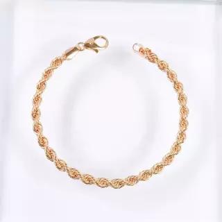 [샤밍주얼리]로랑 볼드 꽈배기 밧줄 체인 팔찌 데일리 남자 여자 커플 선물 기념일 14K 18K