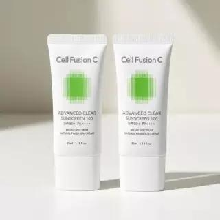 [UV에이징케어/내츄럴커버썬] 셀퓨전씨 어드밴스드 클리어 썬스크린 35ml 더블기획세트