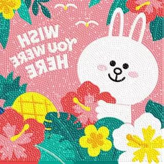 라인프렌즈 알로하 코니 캔버스 보석십자수 25x25 케이엠엘리 비즈십자수 juAFFDC 보석비즈 페인팅