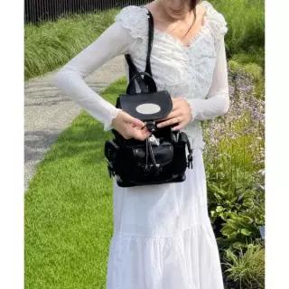 LOTSYOU [Leather] Nostalgia Twinkle Backpack BLACK