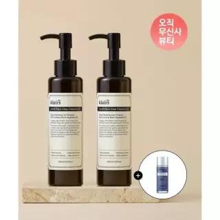 매장정품 KLAIRS 젠틀 블랙 딥 클렌징 오일 듀오 (150ml+150ml)+언센 토너 30ml 미니어처