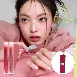 3CE Velvet Lip Tint Plush 벨벳 립 틴트 플러쉬 1+1[증정]3CE 미니 틴트 1.5g(랜덤) +벨벳파우치 키링-레