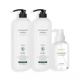 아브카 비듬케어 탈모증상완화 세트[샴푸 1000ml 2개 + 헤어토닉 200ml 1개]