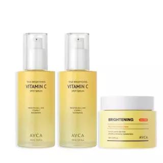 아브카 비타민 미백 잡티 케어 세트 [세럼100ml 2개 + 비타민 크림 100ml 1개]