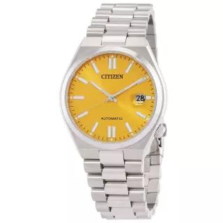 Citizen 시티즌 남성용 츠요사 오토매틱 선레이 옐로우 다이얼 시계 NJ0150-56Z 신상품 712030