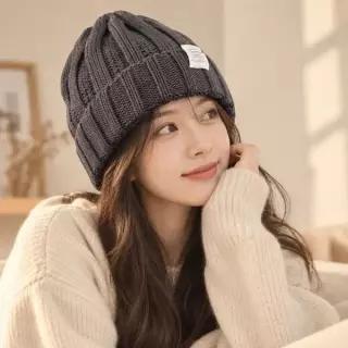 [하프클럽/]롱 비니 여자 꽈배기 골지 니트 뜨개 모자 캐주얼