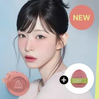 [리뉴얼][3CE]페이스 블러쉬 (증)코튼 캔디 핑거 퍼프