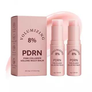 PDRN 핑크 콜라겐 볼륨 멀티 밤 스틱 잔주름 개선용 볼루필린 2개 세트 얼굴 및 바디 눈 밑 목 이마 미소