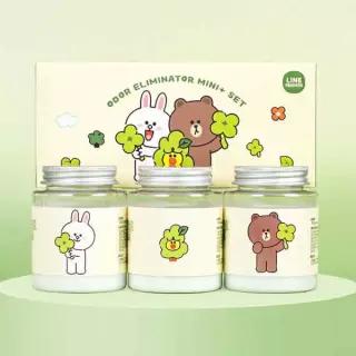 바스X라인프렌즈 미니플러스 탈취제 160g 3개입 기프트 세트 플레인(무향)