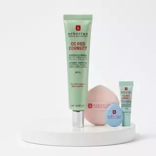 에르보리앙 CC 레드 코렉트 45ml 기획 세트(+5ml, 퍼프 듀오)