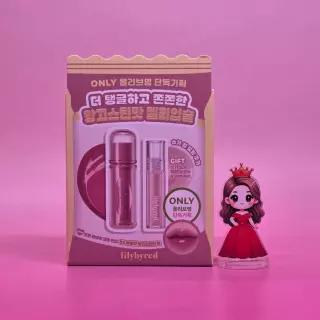 릴리바이레드 산리오캐릭터즈 틴케이스 키링 앙큼 라이어 코팅 틴트 립틴트 &&& 기획 젤리 글로스 03 뽀얀