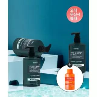 매장정품 KUNDAL 퓨어 앤 세이프 쿨링 남성청결제 300ml + 퓨어바디워시 100ml