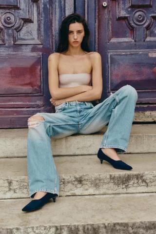 ZARA 메쉬 힐 슈즈 - 블루 3229/710/400
