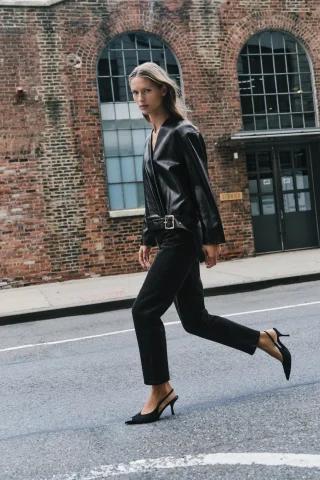 ZARA 슬링백 힐 슈즈 - 블랙 2209/810/800