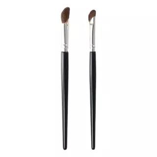 2PCS 앵글 쉐이딩 섀도 메이크업 브러시 브로우 본 하이라이터 코 컨투어 작고 부드러운 천연 말 칫솔모
