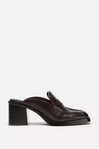 ZARA 백리스 힐 로퍼 - 브라운 3801/810/700